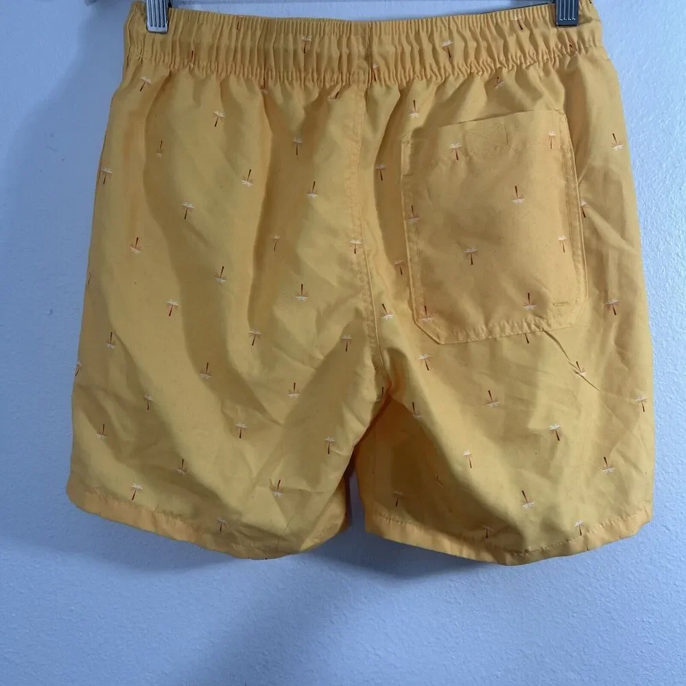Goodiellow Co Board‎ Shorts Mens Small Yellow Swim Trunks 7 Surf Beach